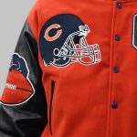 Embroidered Patches Letterman Jacket left chest view