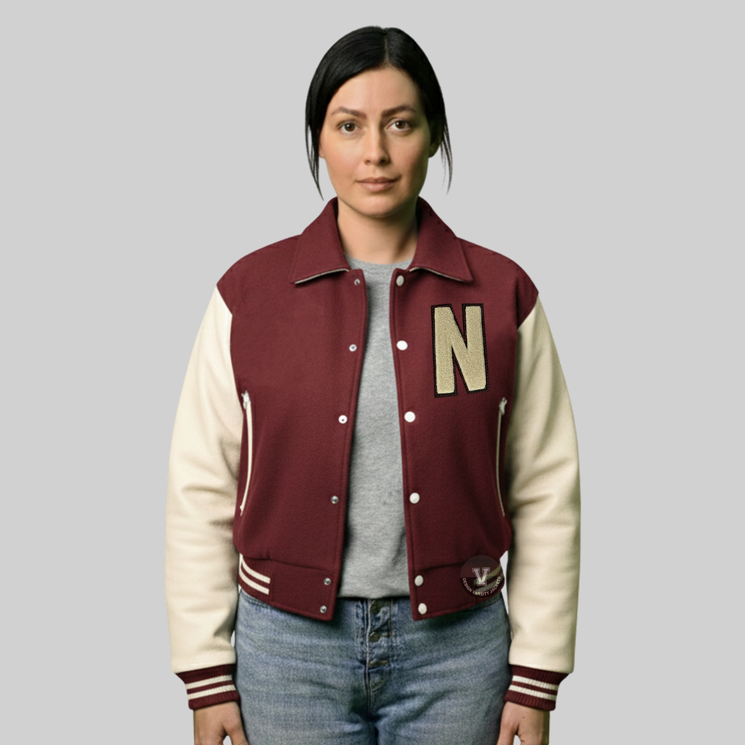 Personalized Varsity Embroidered Jacket | Custom Letterman Jacket front