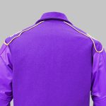 Purple Letterman Double Collar Jacket back close