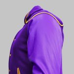 Purple Letterman Double Collar Jacket side