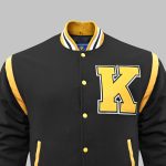 Retro Shoulder Varsity Jacket front close