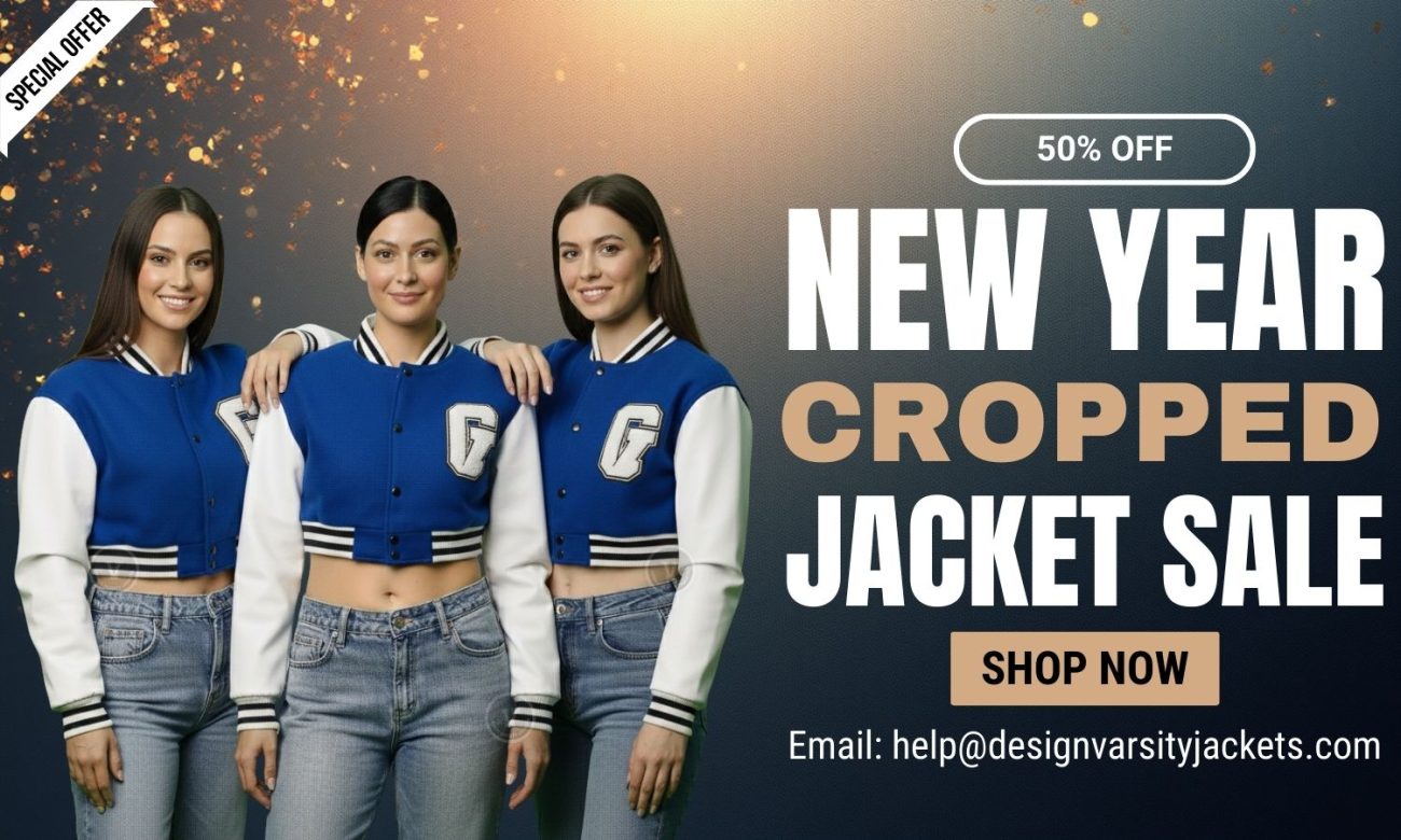 Limited Time New Year Varsity Cropped Jacket Sale