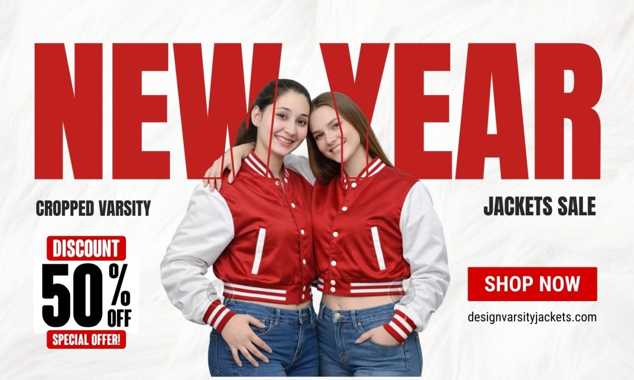 Shop Varsity Cropped Jackets New Year Sale