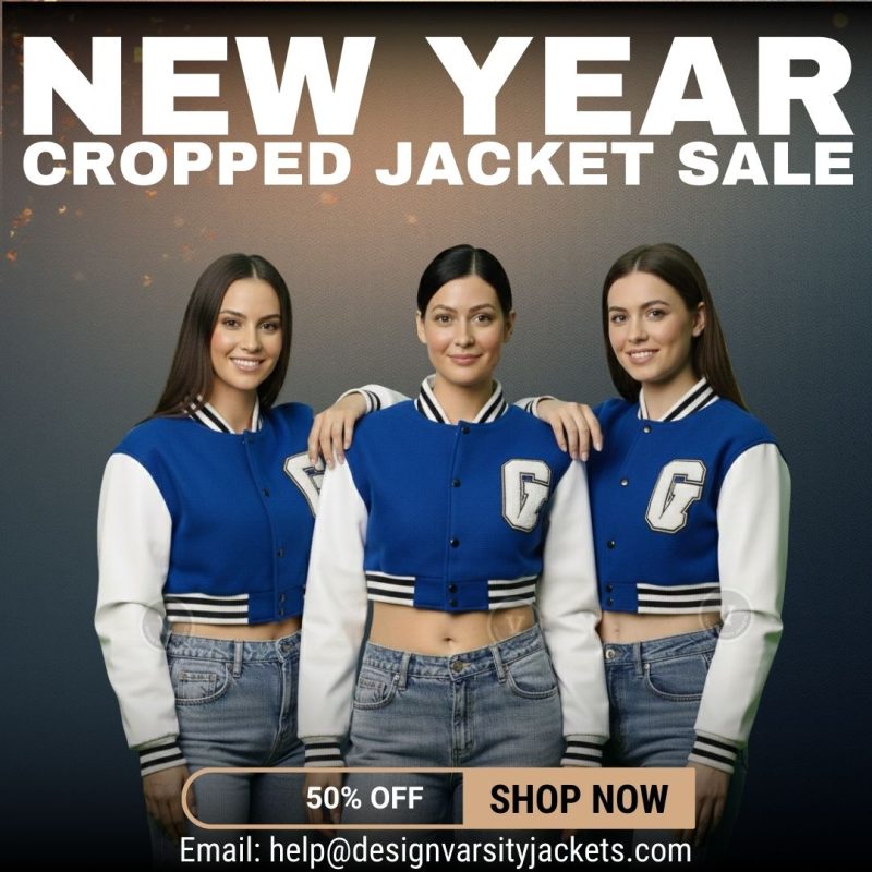 Limited Time New Year Varsity Cropped Jacket Sale