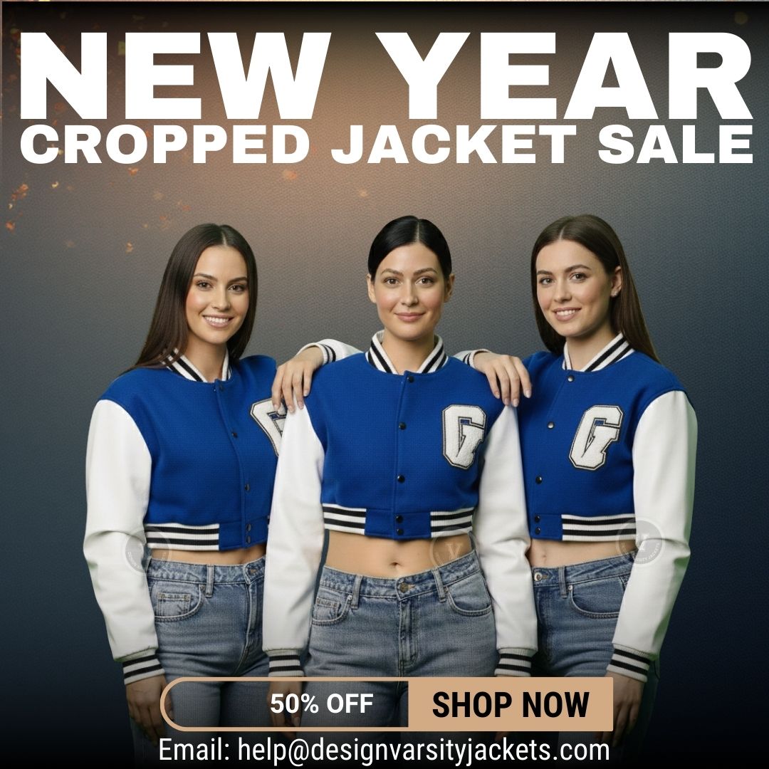 Limited Time New Year Varsity Cropped Jacket Sale