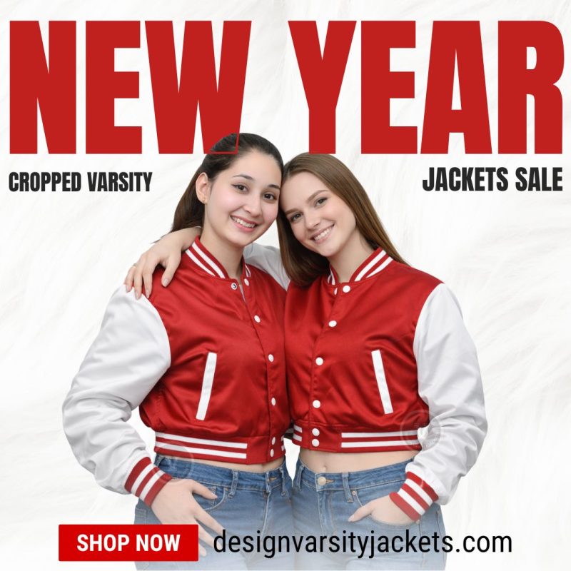 Shop Varsity Cropped Jackets New Year Sale