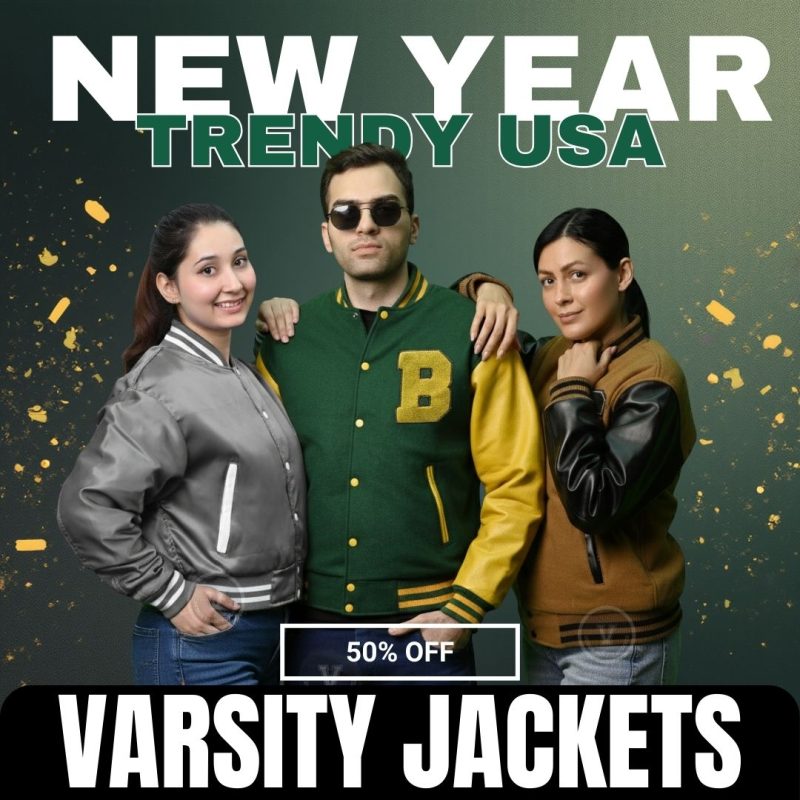 Trendy Varsity Cropped Jackets New Year Sale USA