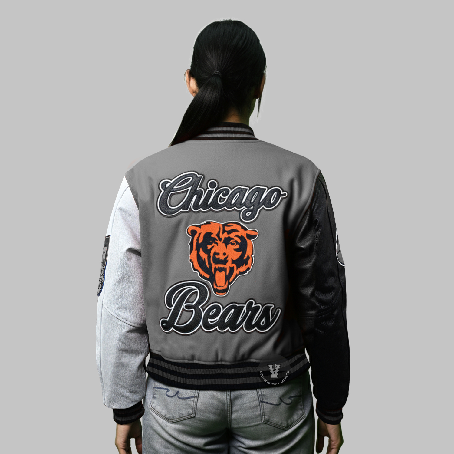 Varsity Custom Patches Jacket back