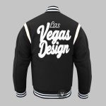 black Custom Vintage Varsity Jacket back