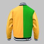 lime green Custom Varsity Letterman Jacket back