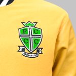 lime green Custom Varsity Letterman Jacket patch close view