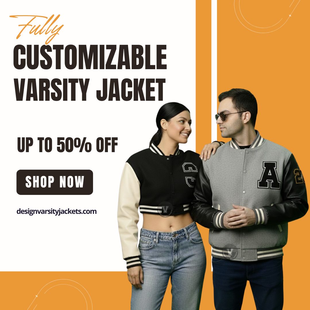 Men’s and women’s fully customizable varsity jackets custom-designed