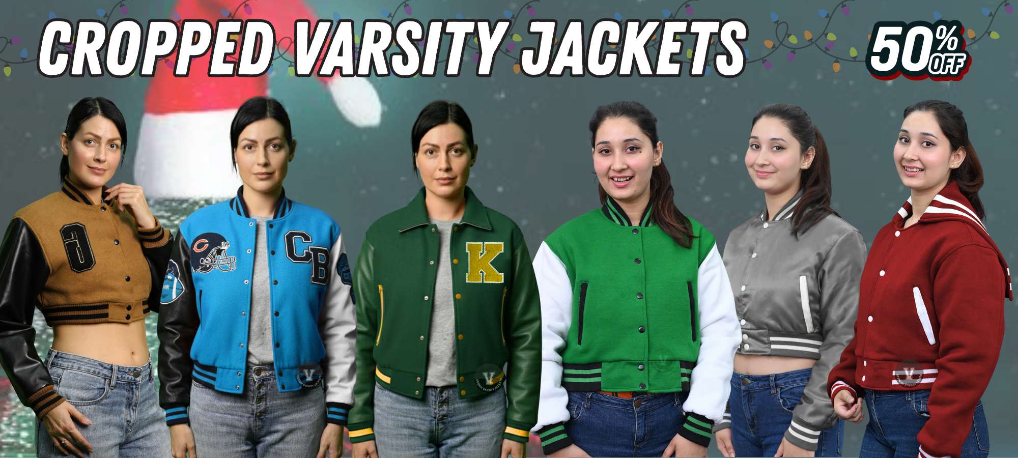 New Year Cropped Varsity Jackets Online USA
