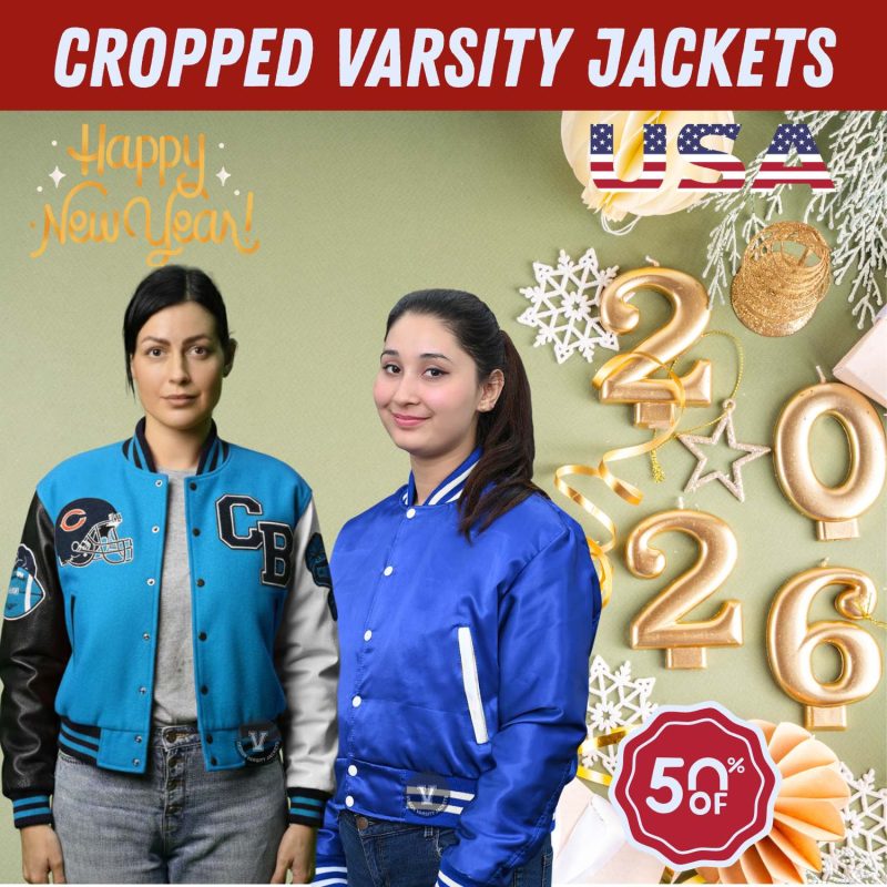New Year cropped varsity jackets online USA