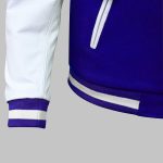 Blue Varsity Letterman Jacket bottom left front