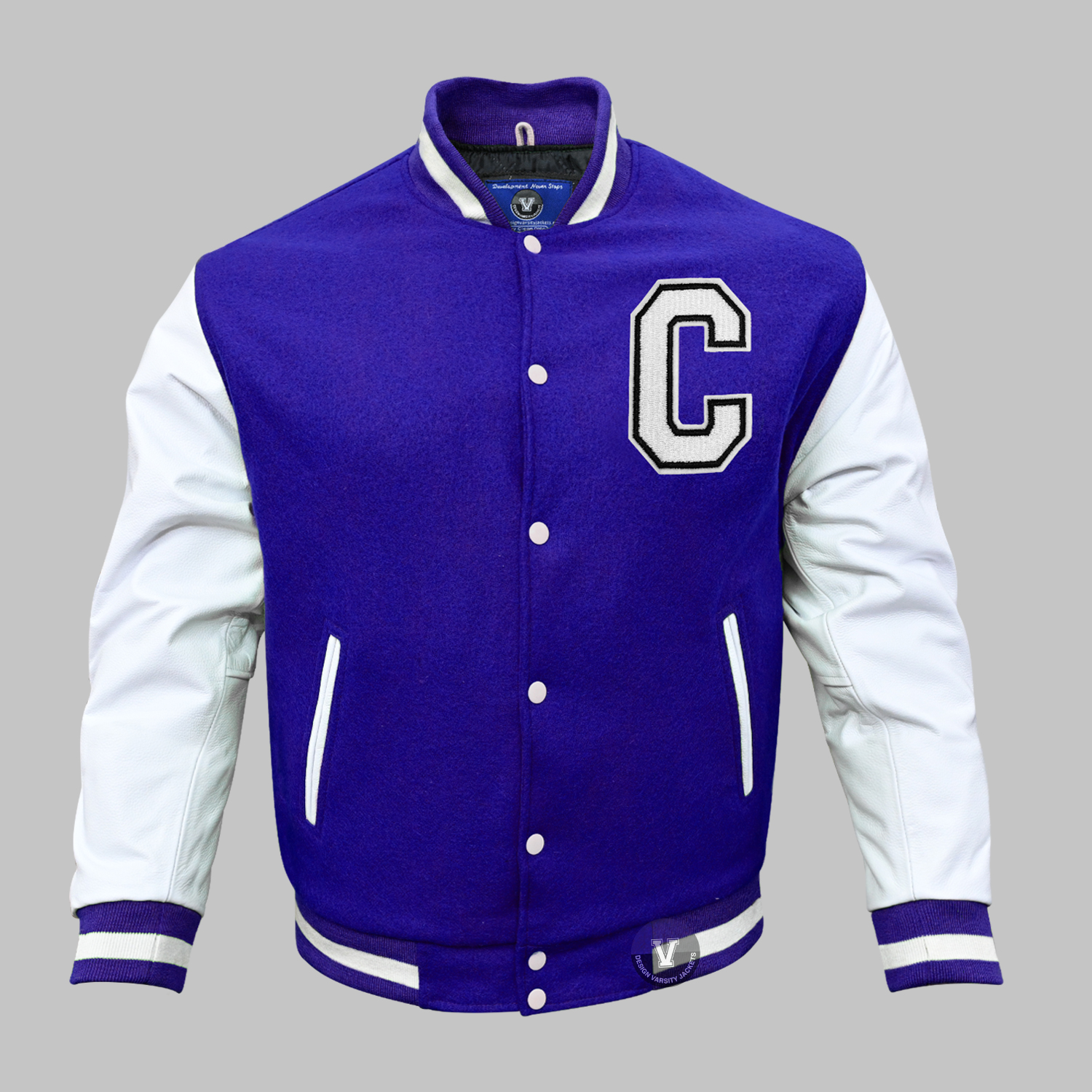 Blue Varsity Letterman Jacket | Custom Embroidered & Chenille