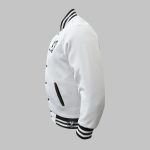 Classic Two-Tone Varsity Jacket other WHITE side