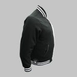 Classic Two-Tone Varsity Jacket BLACK side