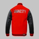 Custom Red Varsity Jacket back