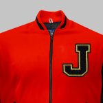 Custom Red Varsity Jacket frond close