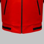 Custom Red Varsity Jacket front bottom