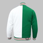 Green Two Toned Varsity Baseball Jacket back