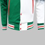Green Two Toned Varsity Baseball Jacket front bottom side