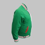 Two Toned Varsity Baseball Jacket green side