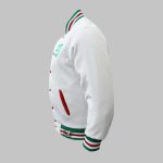 Two Toned Varsity Baseball Jacket white side