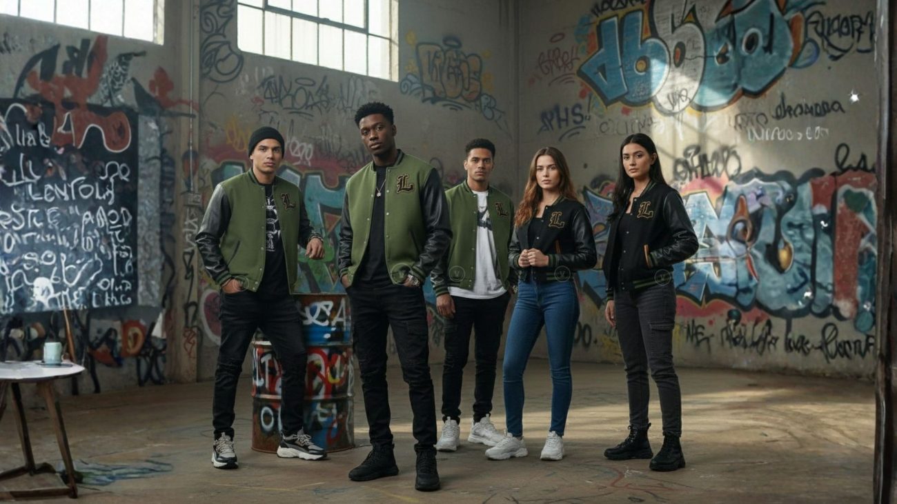 Olive And Black Baseball Jacket Custom Design