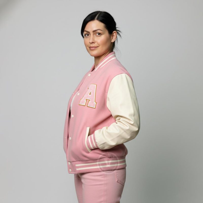 Trendy Pink Baseball Jackets for Women