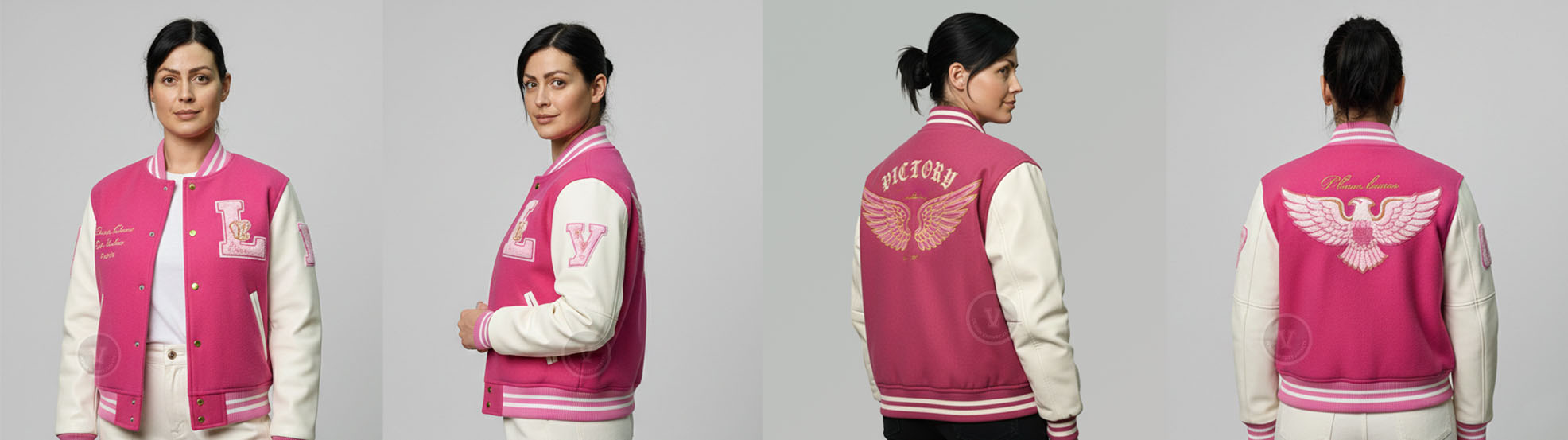 Trendy Pink Baseball Jackets for Women