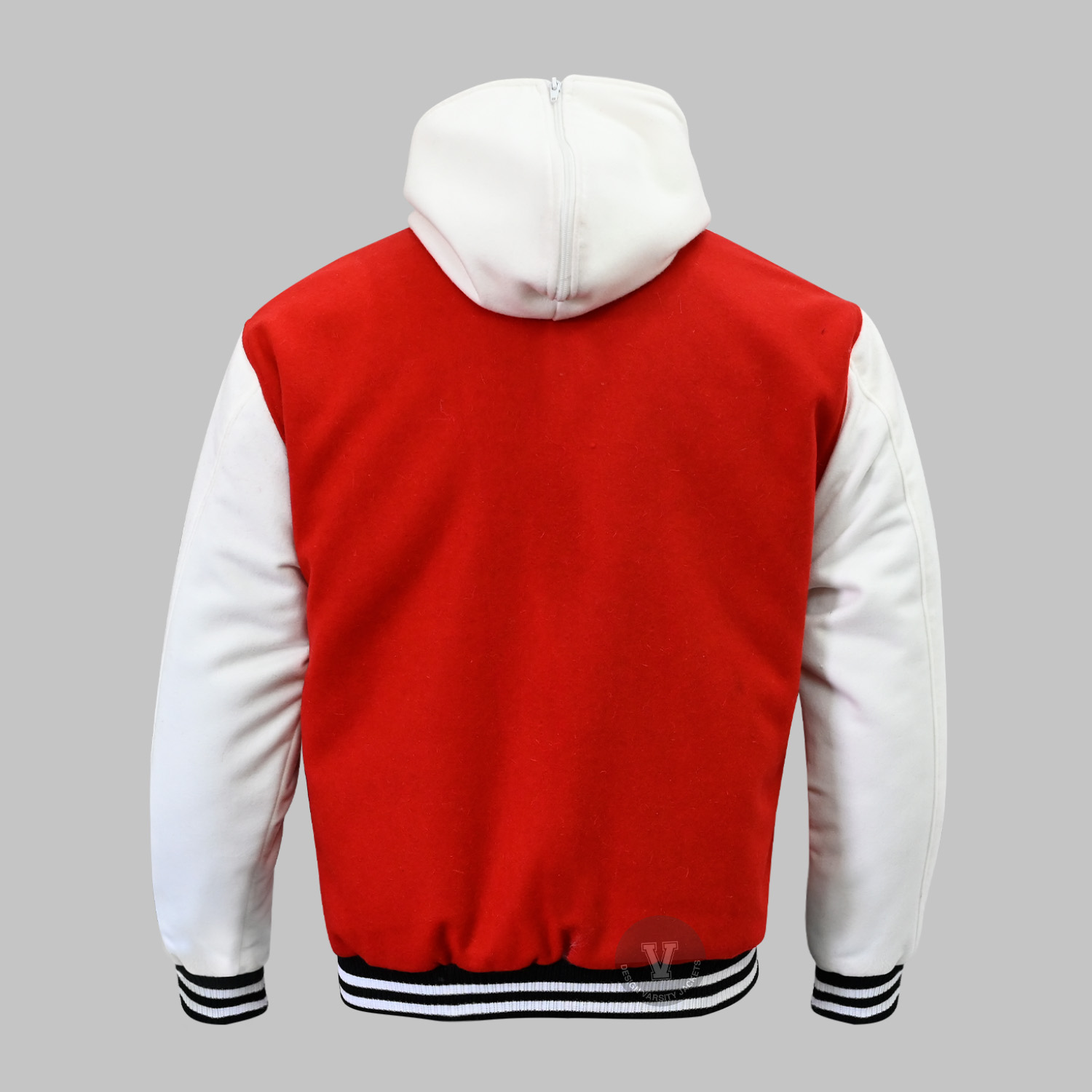 Red Varsity Hooded Jacket back