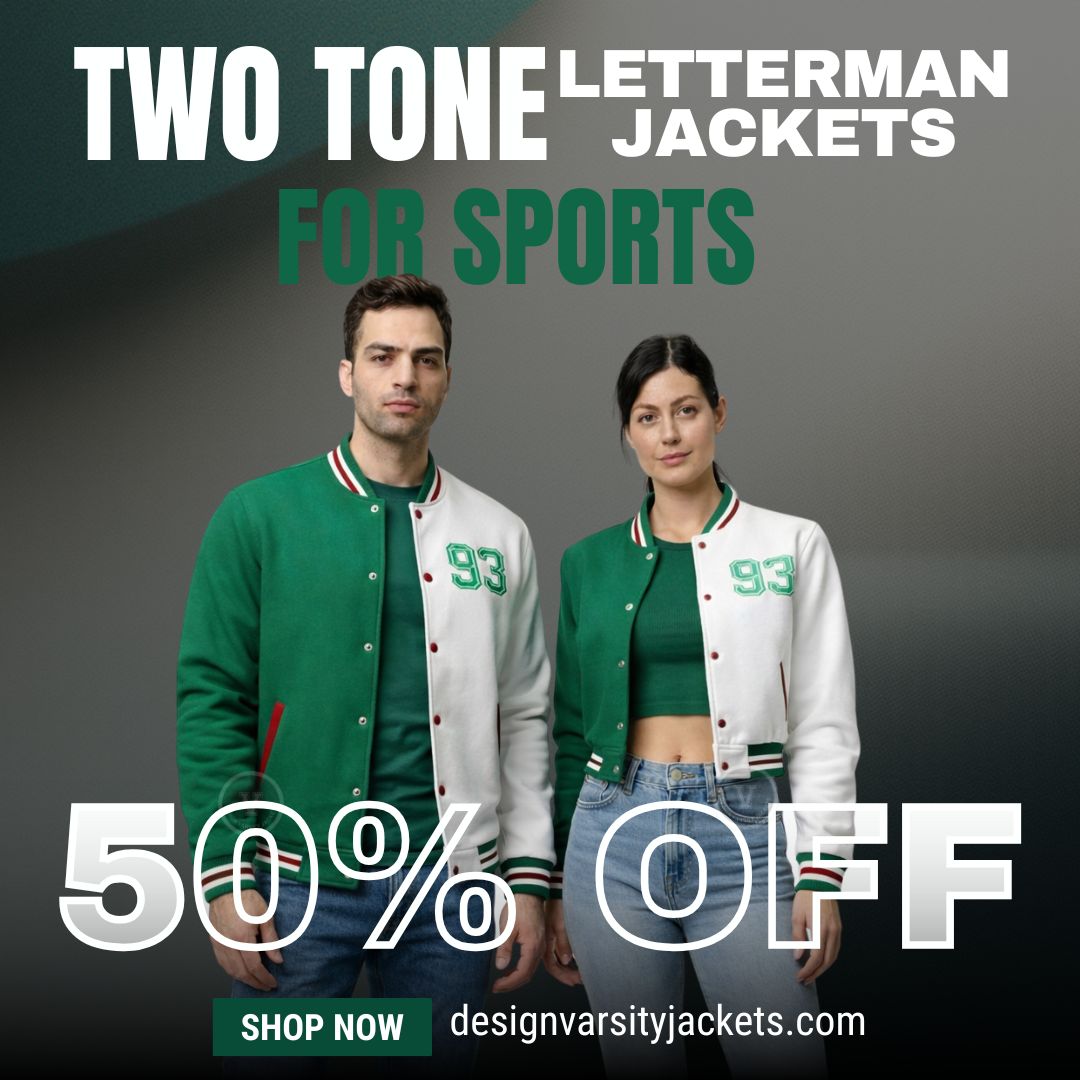 Two Tone Letterman Jackets For Sports Teams