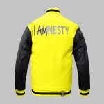 Yellow Zipper Varsity Jacket back