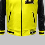 Yellow Zipper Varsity Jacket front bottom