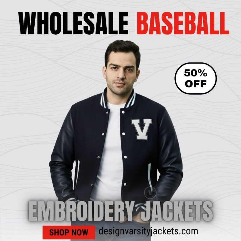 Wholesale Embroidery Baseball Jackets