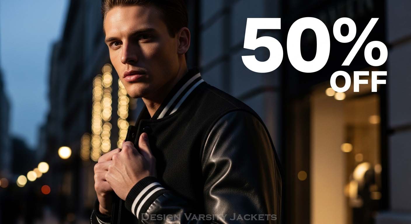 50% Off Varsity Jackets Leather Sleeves