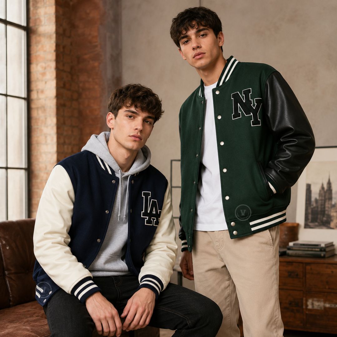 Leather Sleeve Varsity Jackets For Men