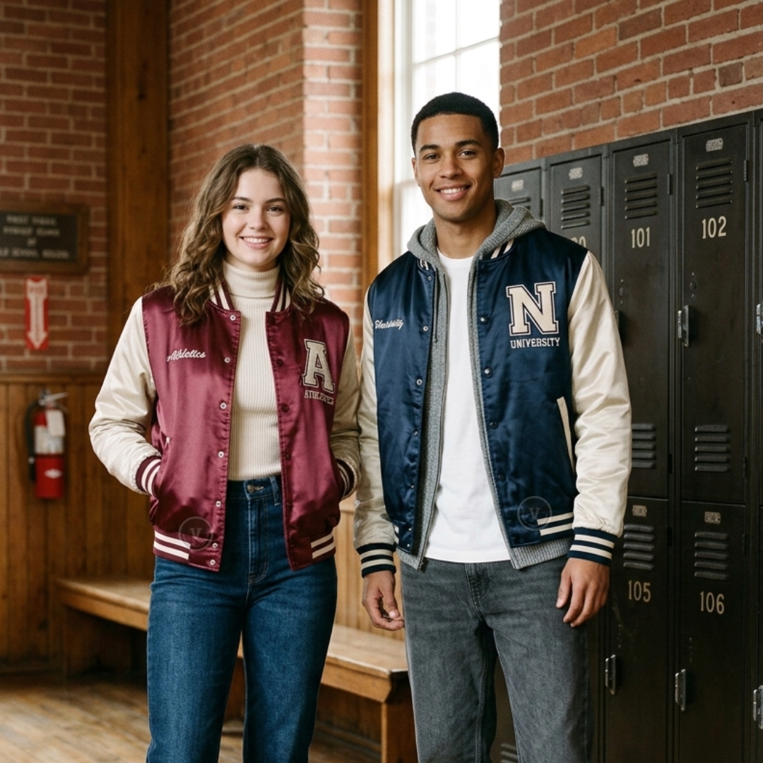 Satin Varsity Jackets For Shiny Look