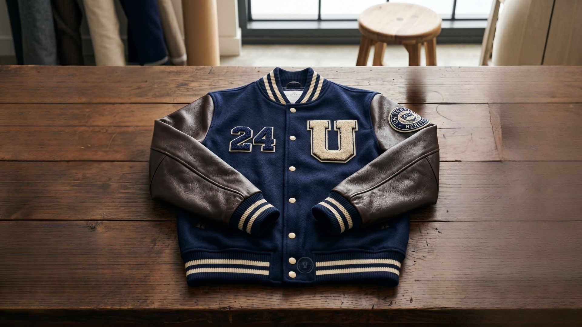 Wool Letterman Jackets Leather Sleeves