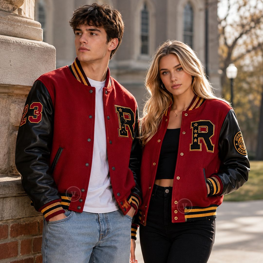 Wool Letterman Jackets Leather Sleeves