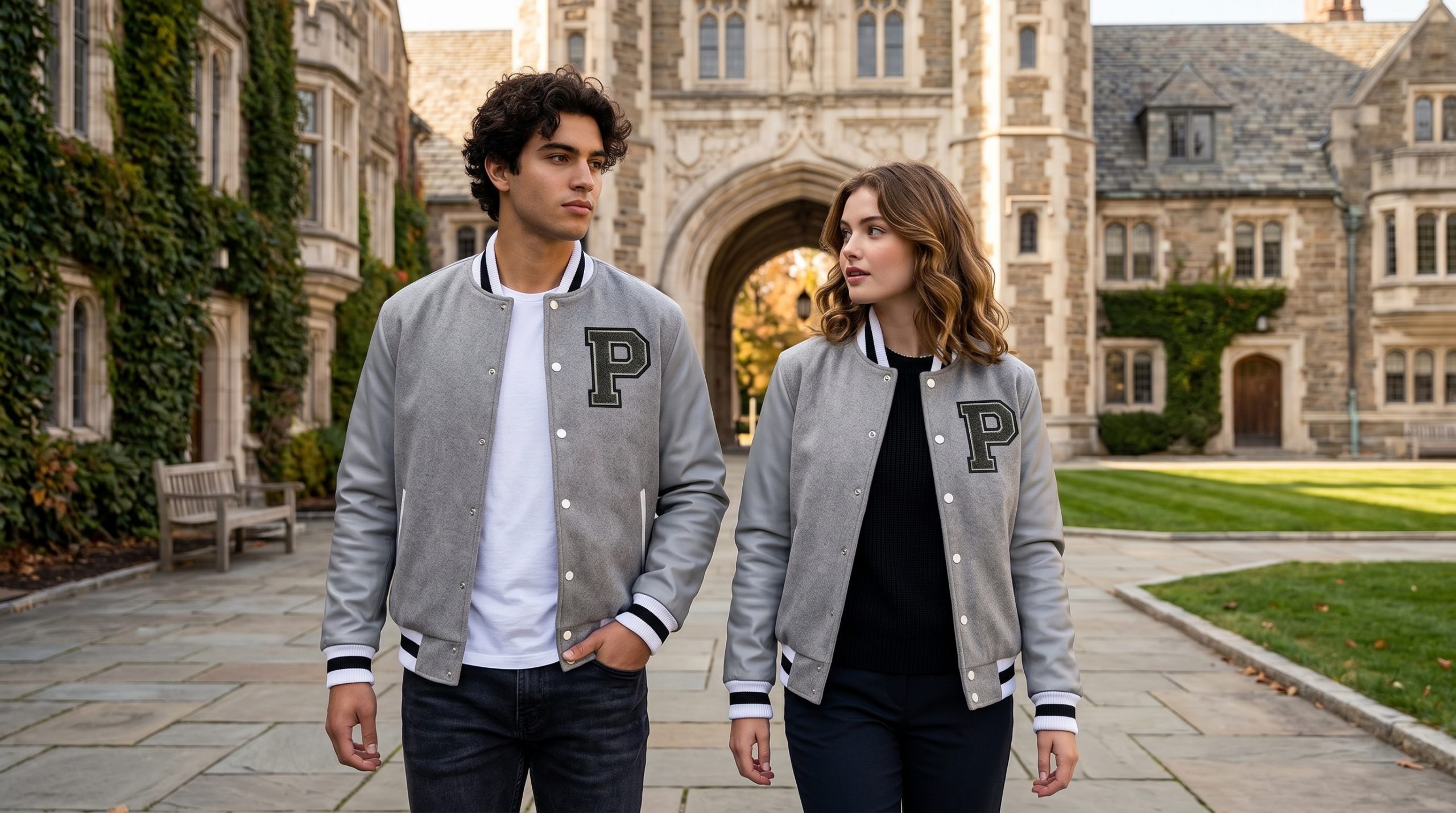 School Spirit Varsity Jackets With Logo Embroidery