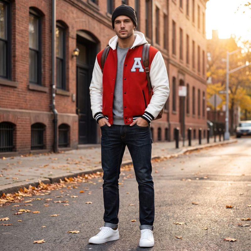 How to Style Men Hooded Varsity Jacket
