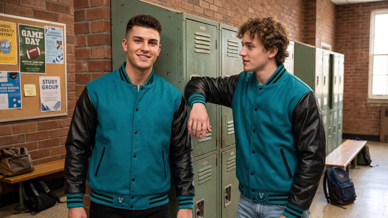 Leather Sleeve Varsity Jackets for Men