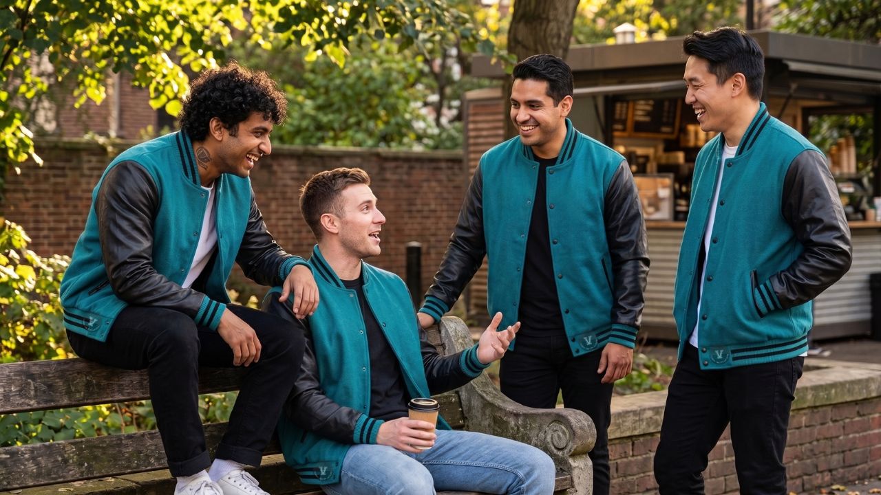 Leather Sleeve Varsity Jackets for Men