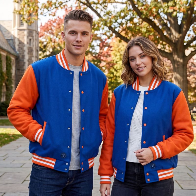 Orange and Blue Letterman Jacket