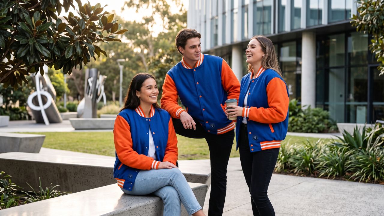 Orange and Blue Letterman Jacket