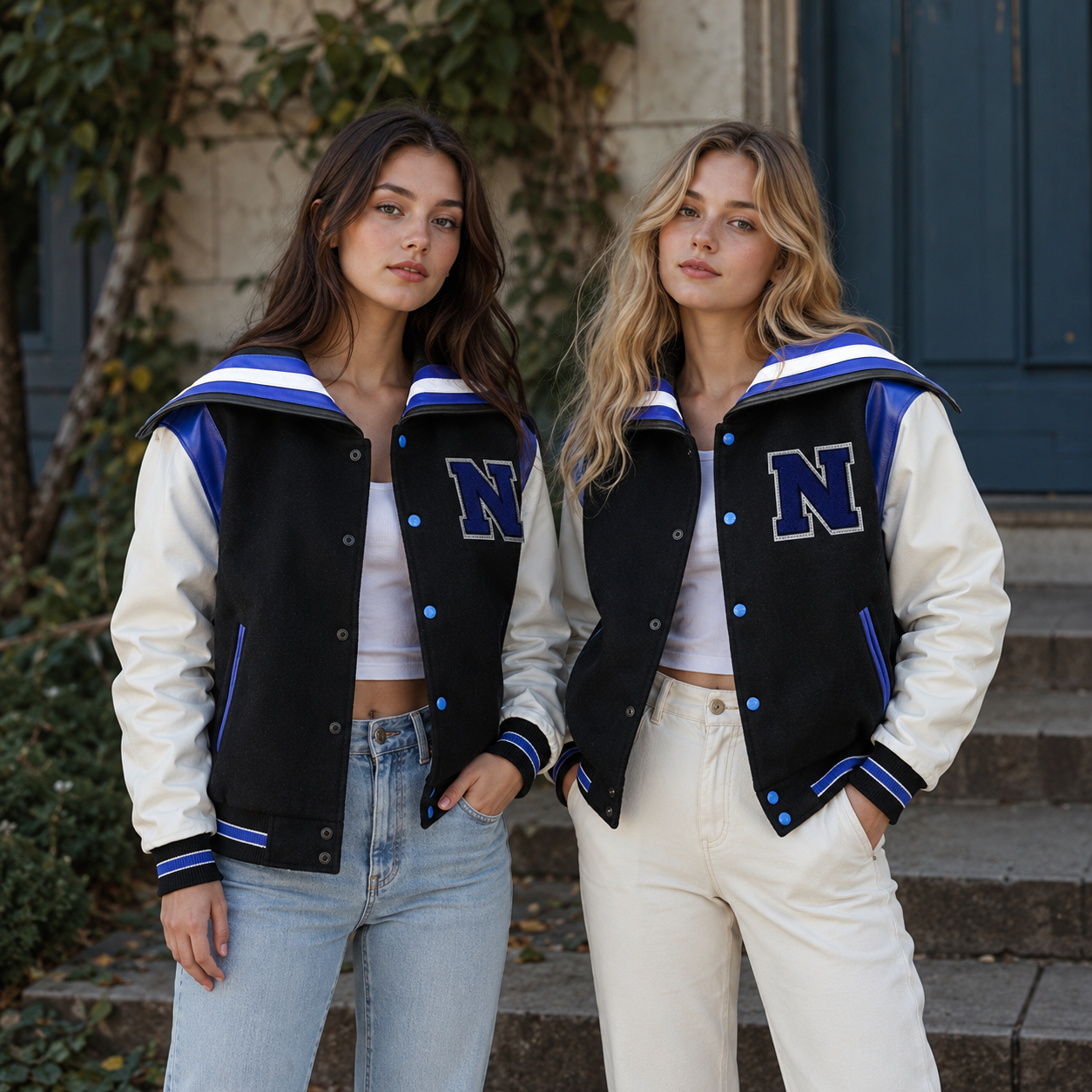 Premium Sailor Collar Letterman Jackets