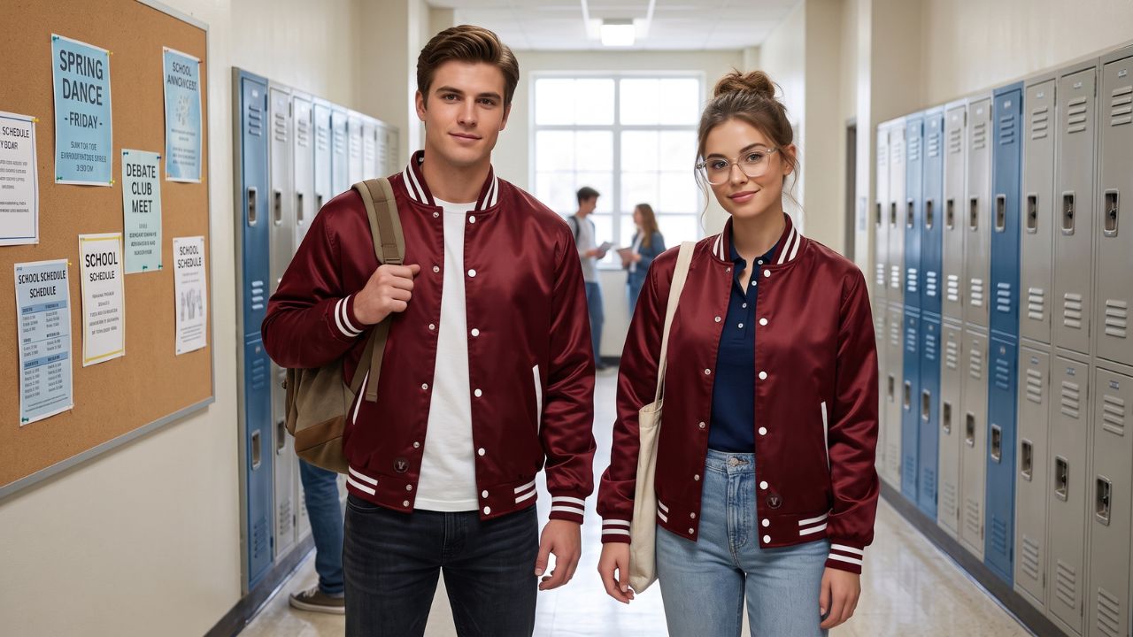Satin Varsity Jackets with Shine
